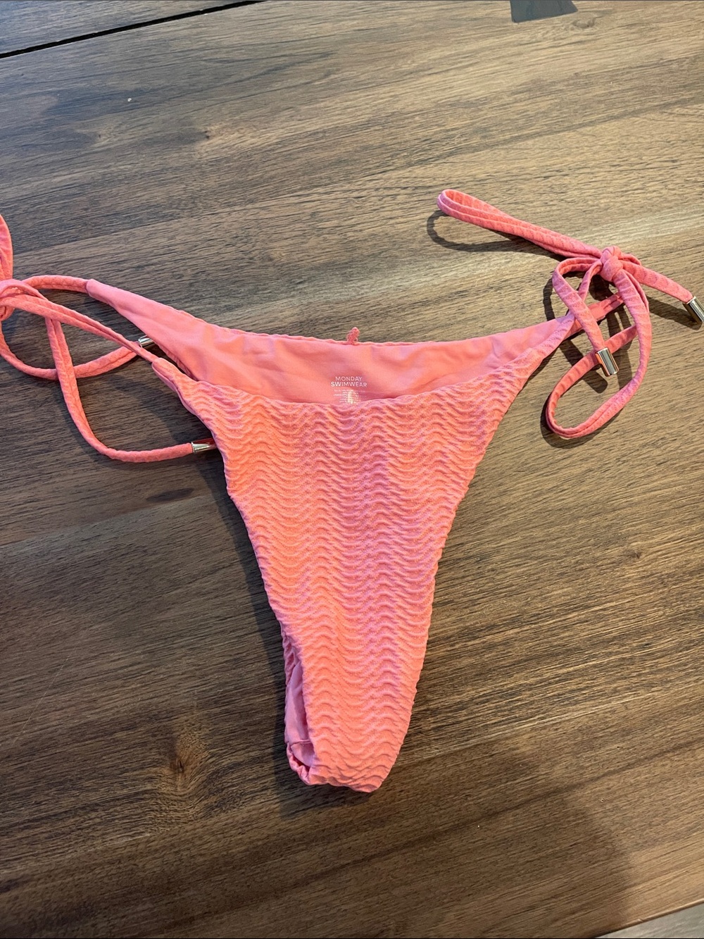 Monday Swimwear Palma Bottom - Azalea Pink Chevron